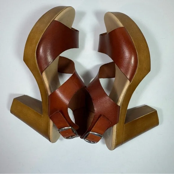 Eric Michael Brown Leather Sandals Size 39 - Picture 5 of 11